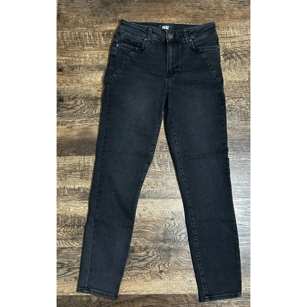 Paige Jeans Womens‎ 28 Black Denim Hoxton Ankle Five Pocket Dark Wash DNM-F60